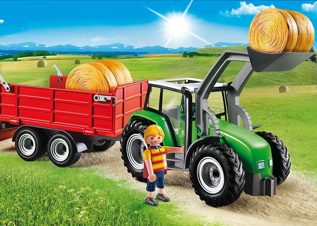 Tractor mare cu remorca playmobil country - 2