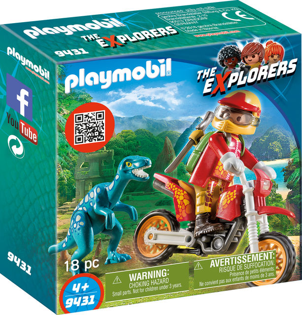 Motociclist si raptor playmobil the explorers