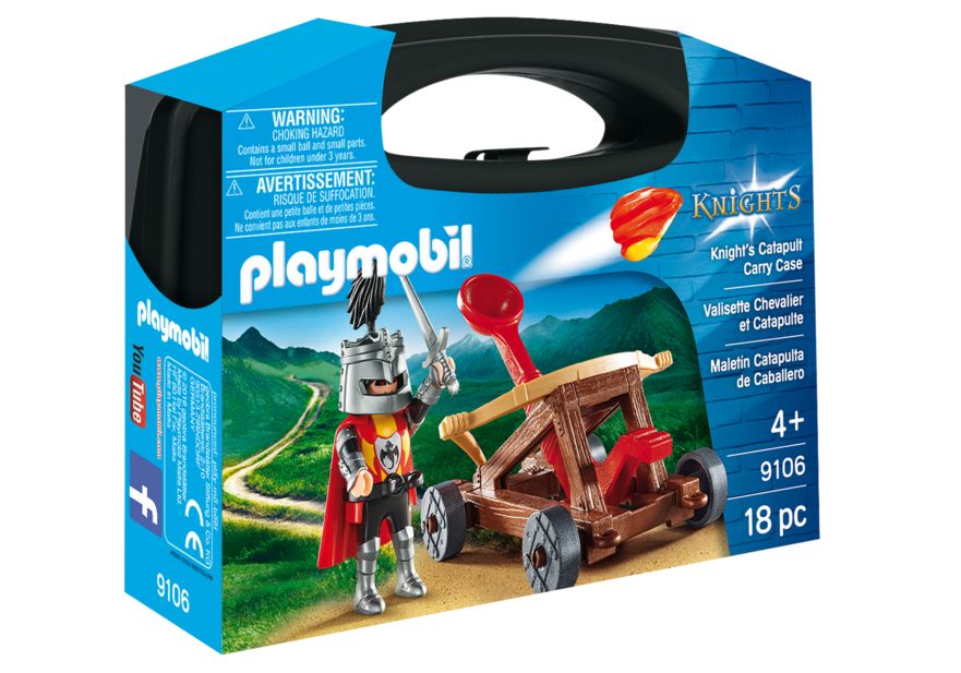 Cavaler cu catapulta set portabil playmobil knights