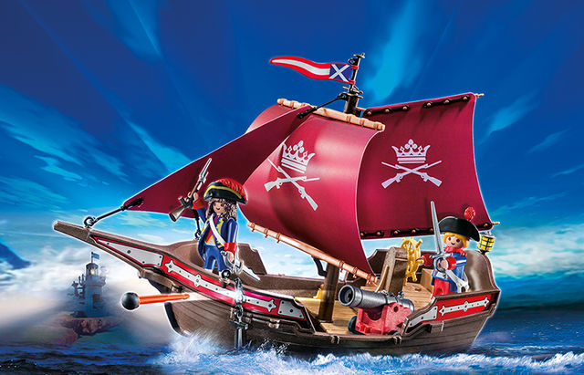 Barca soldatilor cu tun playmobil pirates