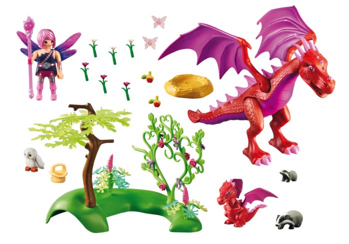 Dragonul prietenos cu puiul playmobil fairies - 3